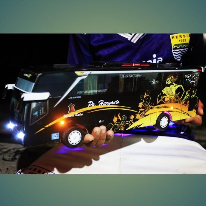 Miniatur Bis Miniatur Bus Po Haryanto full lampu led