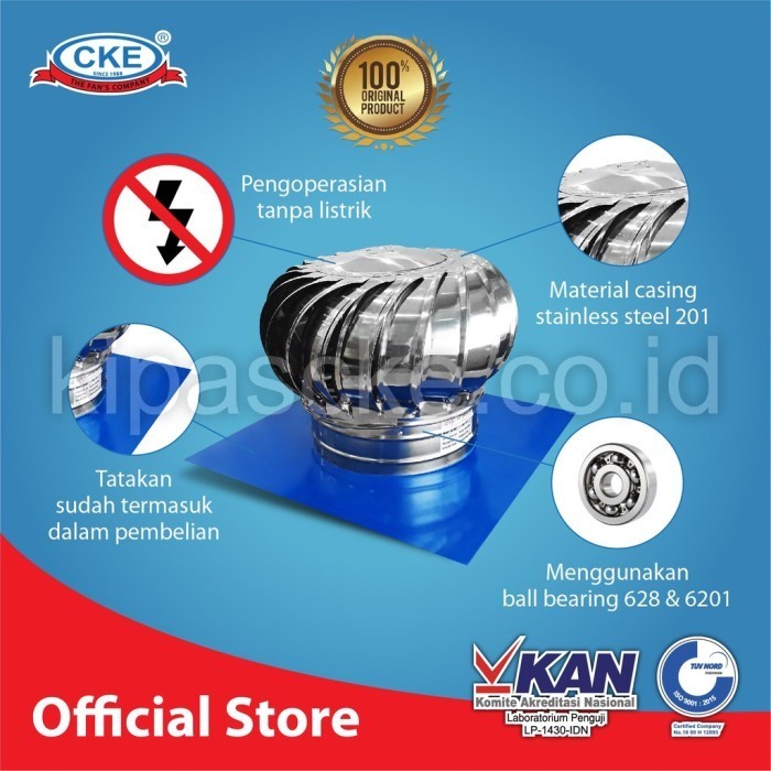 Han -029 Turbin Ventilator 14 Inch Cke Turbin Ventilator Tg360-Ss Original Dan Terpercaya