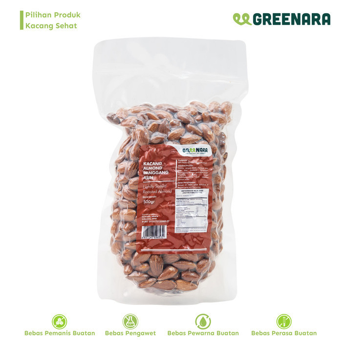 

Kacang Almond Panggang Asin 500Gr / Lightly Ed Roasted Almond