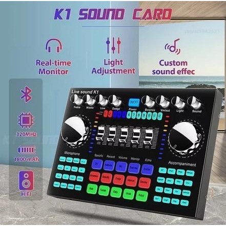 Sound Card K1 Soundcard K1 Recording 2 Mic Dual Channel Mixer Podcast