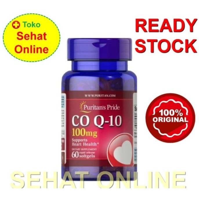 NEW- Puritan's Pride Q-SORB Co-Q10 / CoQ10 100 mg - 60 Softgels SALE