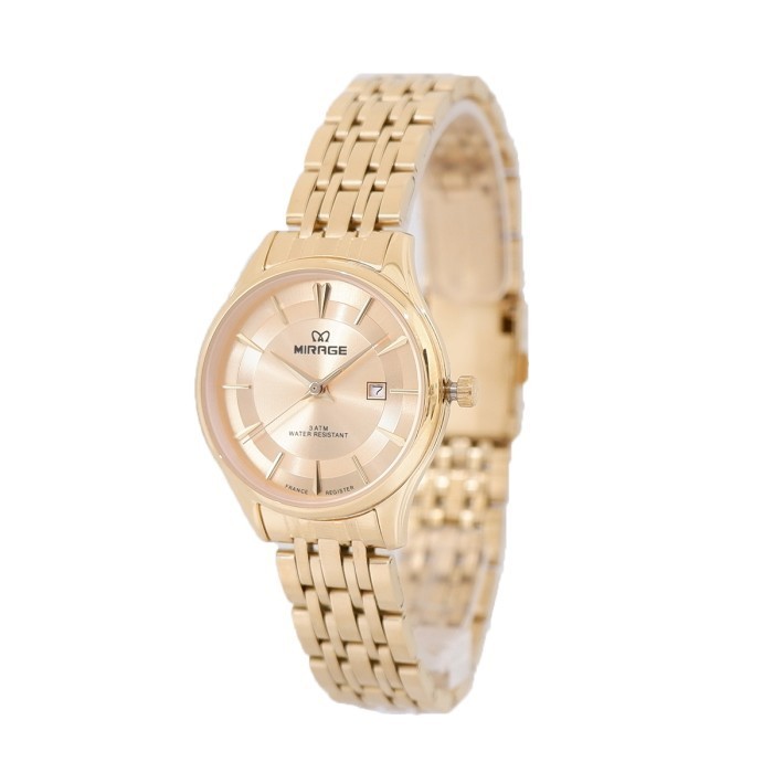 Mirage Watch Jam Tangan Wanita Formal Mewah Gold Analog 8775 L Ori