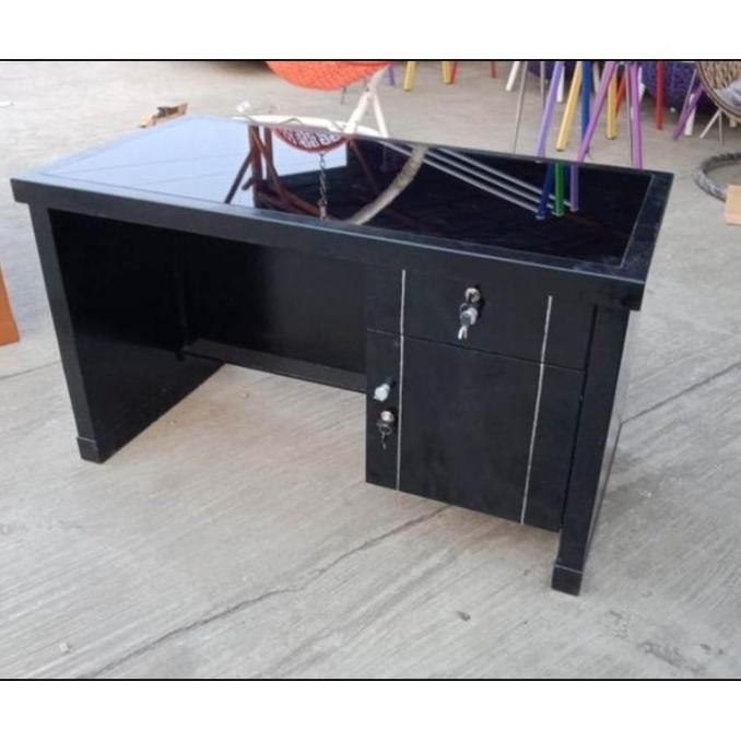 Meja Kantor Meja Guru Meja Kerja Kaca Kayu #Gratisongkir Vallenteduh