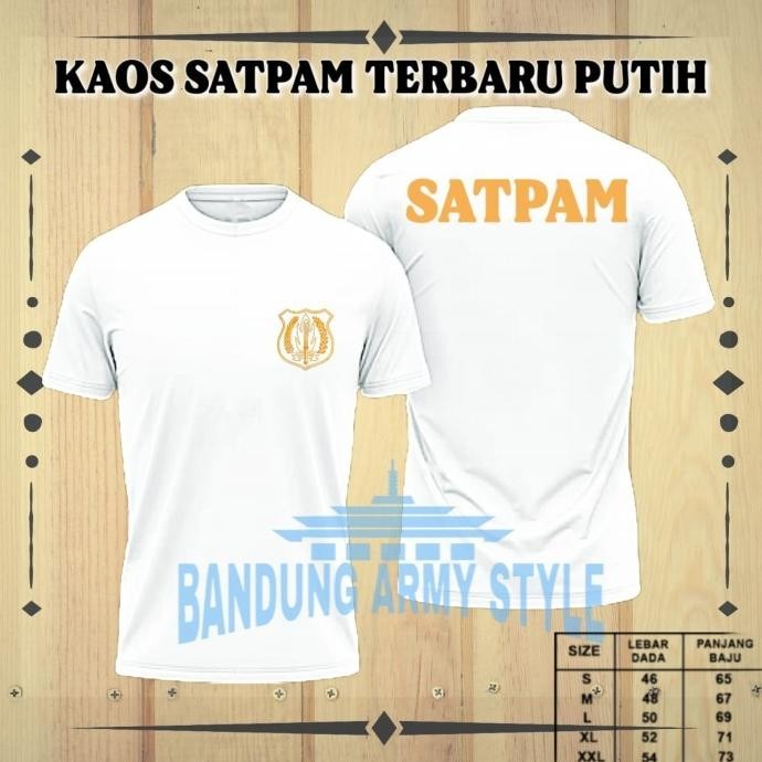 Spesial Kaos Satpam Terbaru/Kaos Satpam Cream / Baju Satpam New 2024