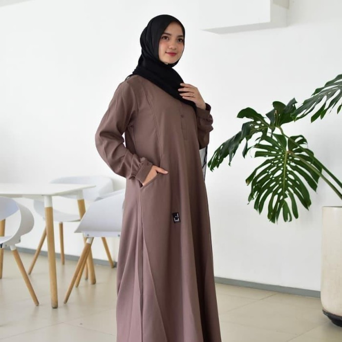 READY Baju Gamis Syari Wanita Terbaru Maha Dress Abaya Polos Jumbo Murah