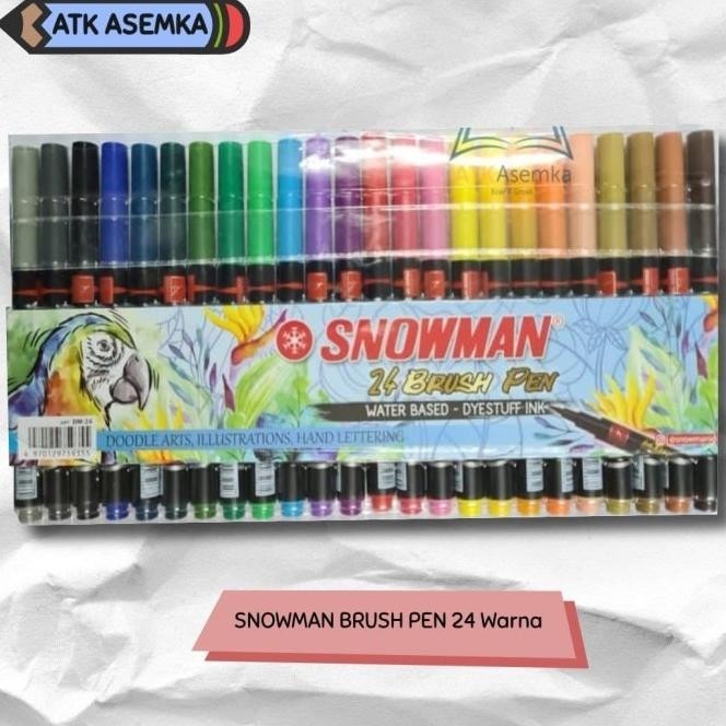 

Snowman Brush Pen 24 / Brushpen 24 Colour Kaligrafi Spidol Kuas |Murah