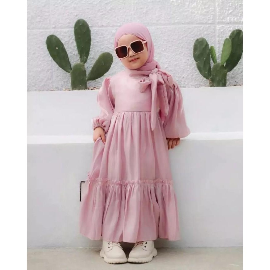 Gamis Anak Perempuan Murah Set Hijab 4-9 tahun Dress Anak Arsyila Import Premium