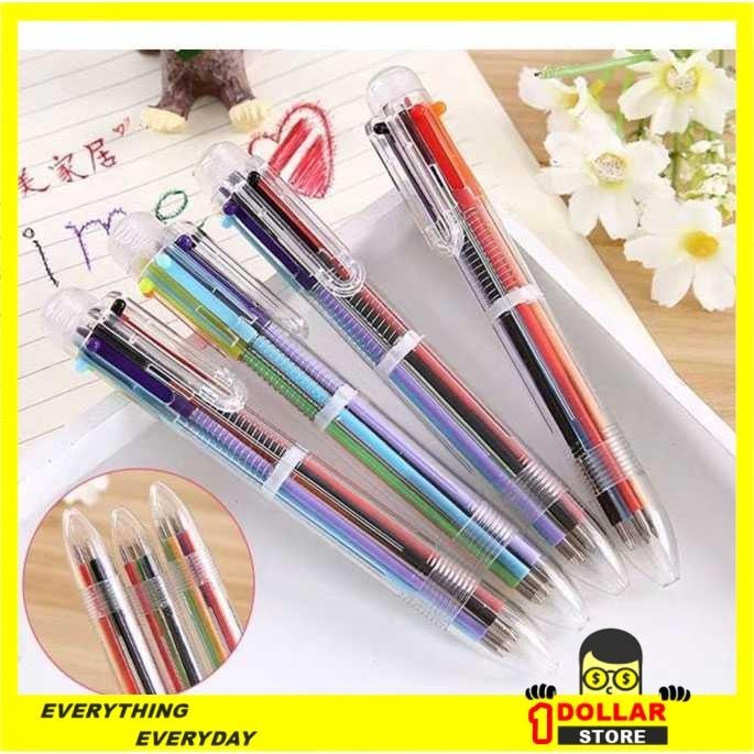 

$1 Pulpen 6 in 1 Pena Bolpoin Warna-Warni Multi Colored Pen