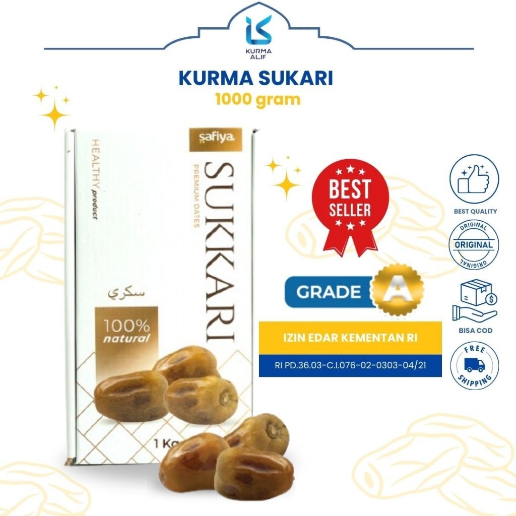 

MJS Kurma Sukari Kurma Raja 1 kg Basah Lembut Premium