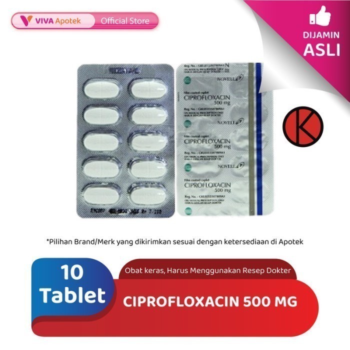 Ciprofloxacin 500 mg / Antibiotik / Infeksi Bakteri (10 Tablet)