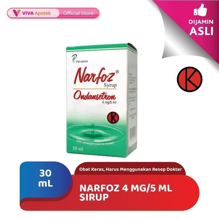 Narfoz 4 mg/5 ml Sirup / Ondansetron / Mual / Muntah (30 ml)