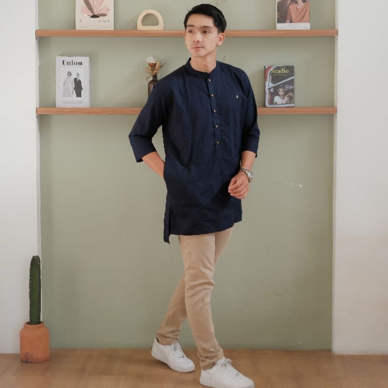 Baju Koko pria model kurta Pakistan polos warna model terbaru 2024