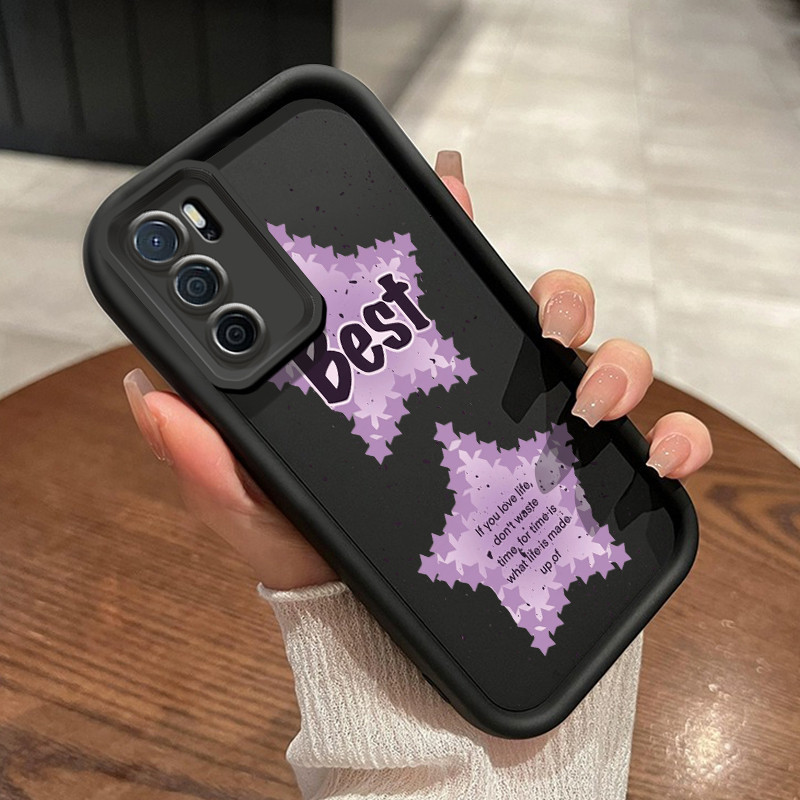 Casing Hp OPPO A16 OPPO A16s OPPO A54s Case Casing silikon lunak HP ponsel Softcase bintang ungu Ant