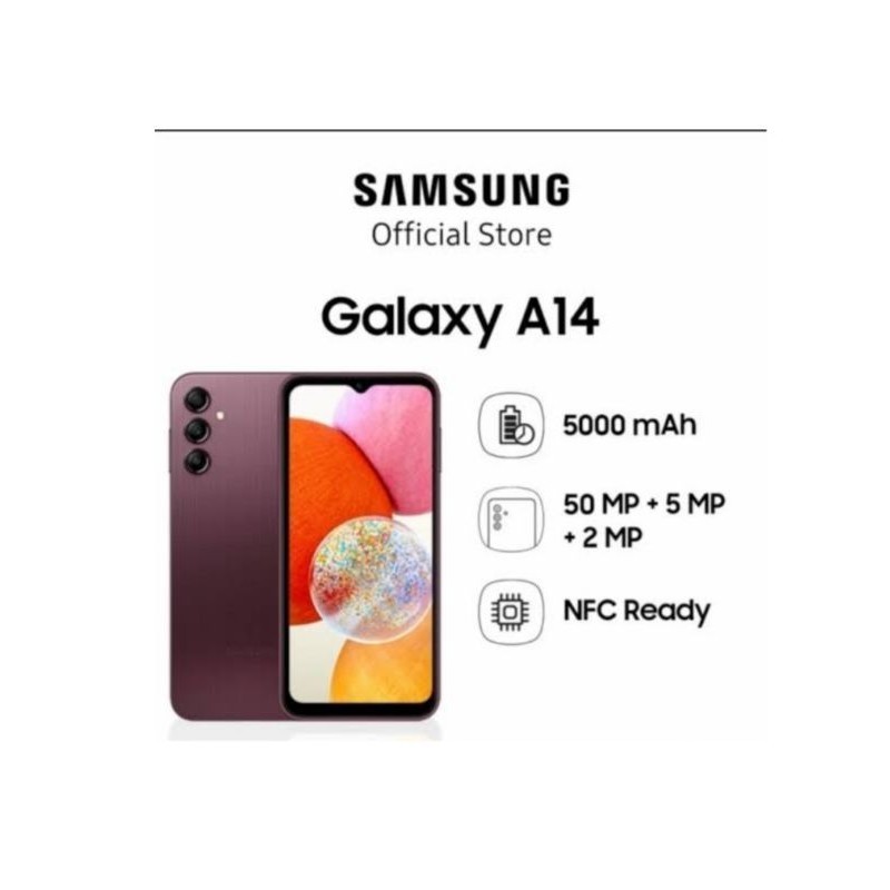 HP SAMSUNG GALAXY A14 4G 4/128 GB - SAMSUNG A14 4G GARANSI RESMI
