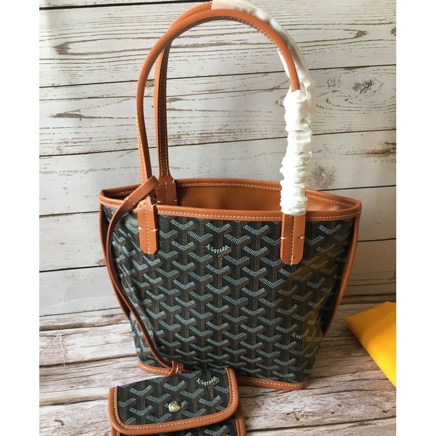 Goyard Reversible Mini Bag Reversible With Genuine Leather Tote Bag