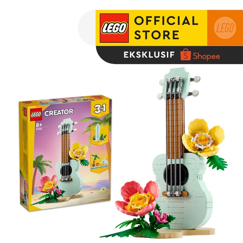 LEGO Creator 31156 Tropical Ukulele 3in1 Toy Set (387 Pieces) Mainan Balok (8 Tahun+)