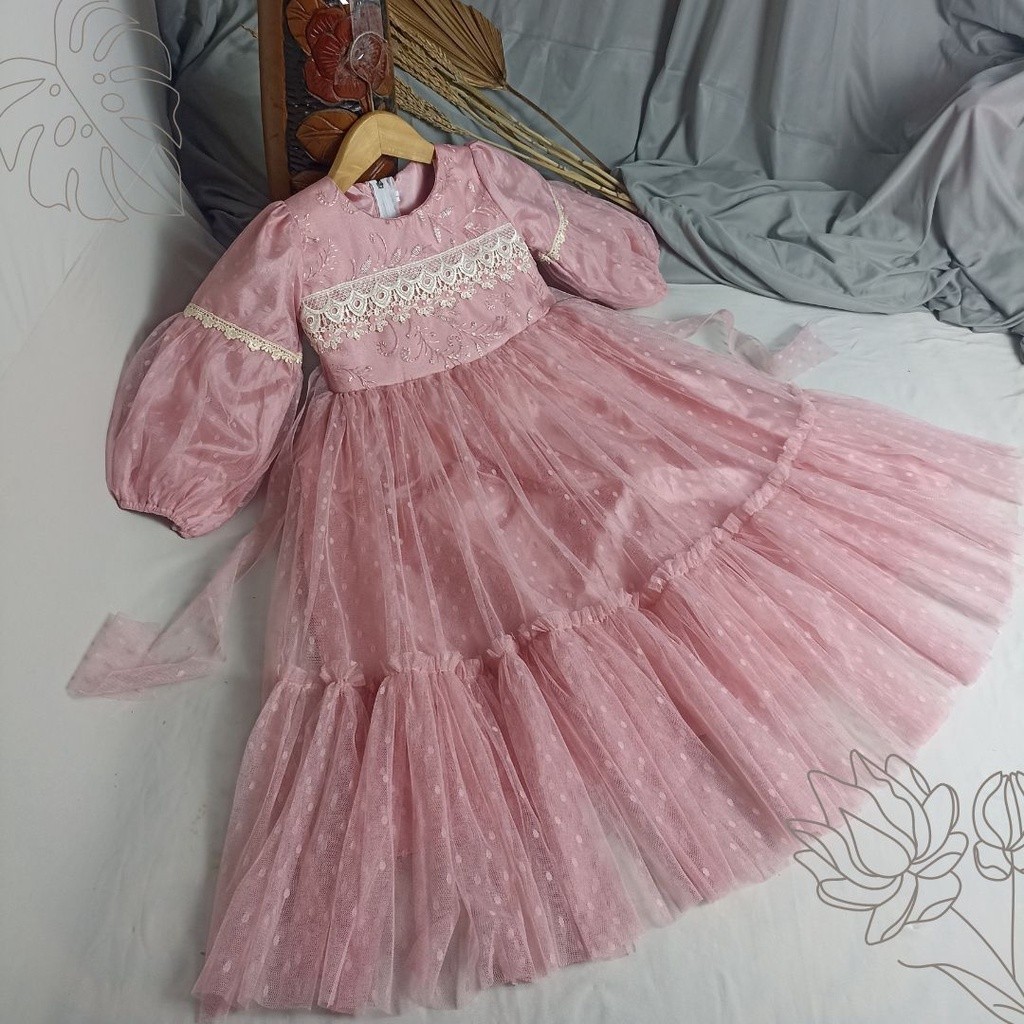 Gamis Tanggung Anak Perempuan Terbaru 2024 15 Thn Games 2In1 Longdress Kids Dres Syari Pesta Hijab G