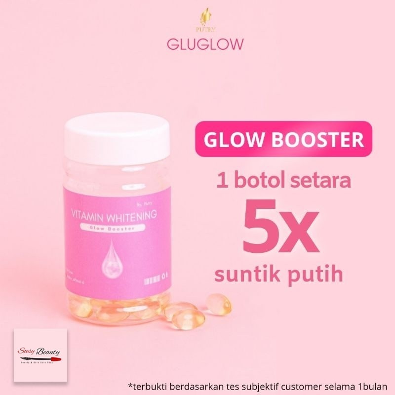 GLUGLOW Suplemen Pemutih Badan Dan Wajah Permanen | Vitamin Whitening | Kapsul Pemutih Badan | Vitam