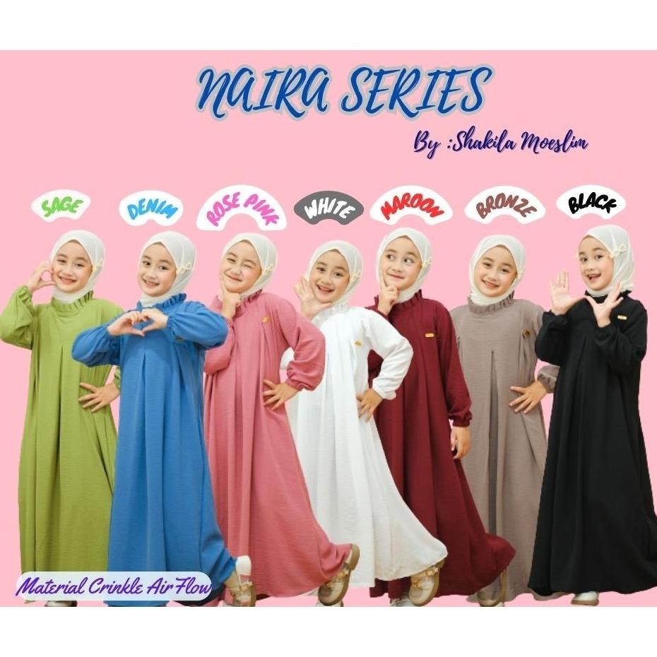 Bisa Cod Gamis Anak Crinkle "Maryam" Series 2-12 Th Junior (+Saku) / Gamis Anak Polos Junior Marwah 