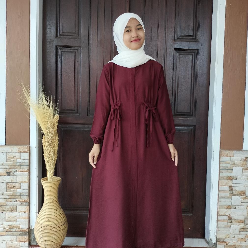 Bisa Cod Gamis Anak Tanggung Usia 10 - 12 Tahun Safira Polo Linen / Gamis Anak Perempuan Tanggung Mu