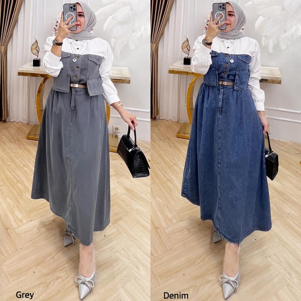 One Set Rayon Crinkle Airflow Setelan Setelan Rayon Crinkle Airfl Cod - Qiana Set Rok 2In1 Setelan W