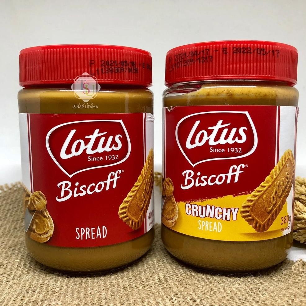

Lotus Biscoff Spread 400Gr & Crunchy Spread 380Gr / Selai Biscoff / Spread Smooth & Crunchy Terlaris