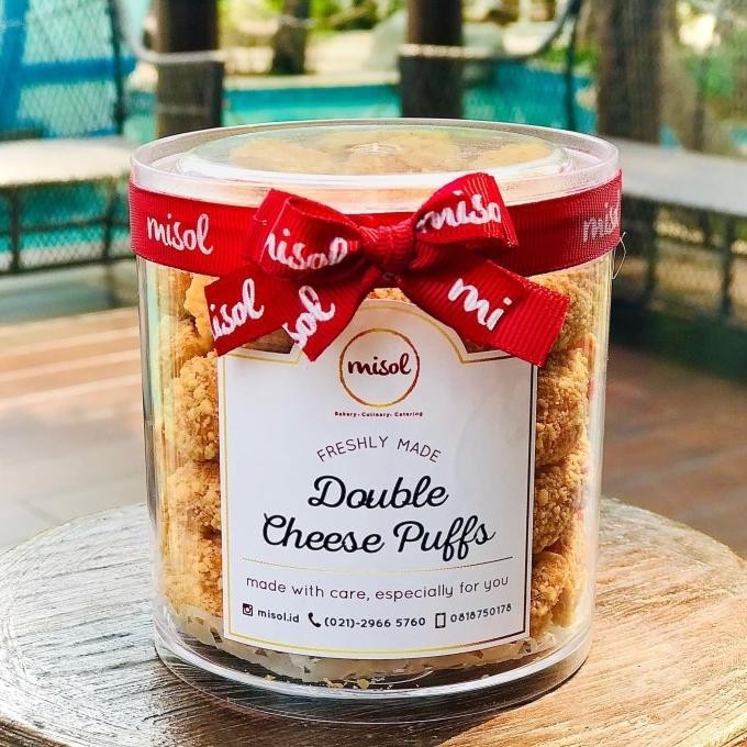 

Double Cheese Puffs Kue Kering MISOL netto 100 Gr kemasan toples bulat