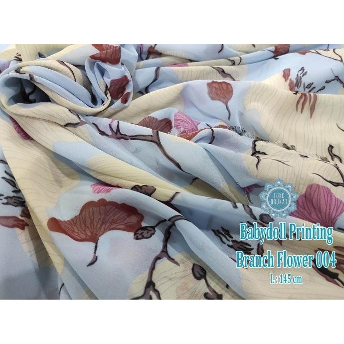 

Trend Kain Babydoll Printing / Babydoll Sutra 004 Branch Flower (Per 0,5 ) Limited Edition