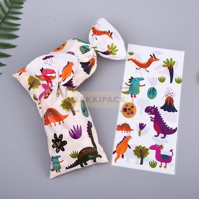 

Produk Unggulan] goodie bag hampers plastik snack ultah anak dino putih