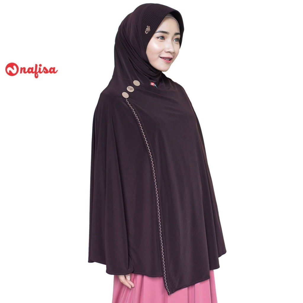 NEW PREMIUM DAILY HIJAB Hijab Instan Syari - Nafisa Santuzza - Khimar Jumbo Belah Kancing