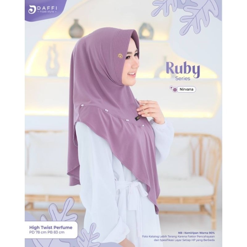 NEW PREMIUM DAILY HIJAB Ruby Daffi Hijab Terbaru Ori Jilbab Instan Jersey Premium Pet Antem Kekinian
