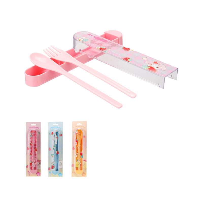 OFC Miniso Sanrio characters Flatware Set Miniso Cutlery Set Sendok Miniso Sendok Garpu Set Alat Mak