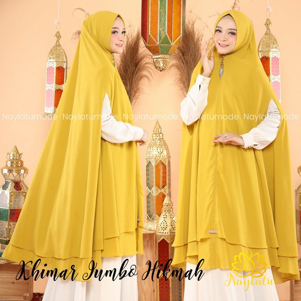 NEW PREMIUM DAILY HIJAB Jilbab Hijab Khimar Syari Bolong Lengan Hikmah Ceruty Babydoll Ori Naylatu