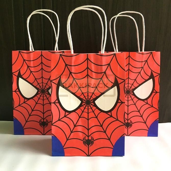 

{{{{}}] paper bag goodie bag spiderman tas ultah anak tas snack