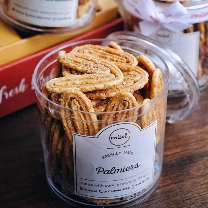 

Palmiers Kue Kering MISOL netto 125 Gr kemasan Toples Bulat