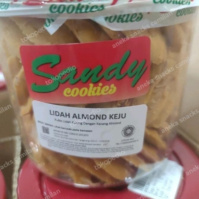 

Lidah Kucing Almond Keju Kue Kering Sandy Merah toples besar