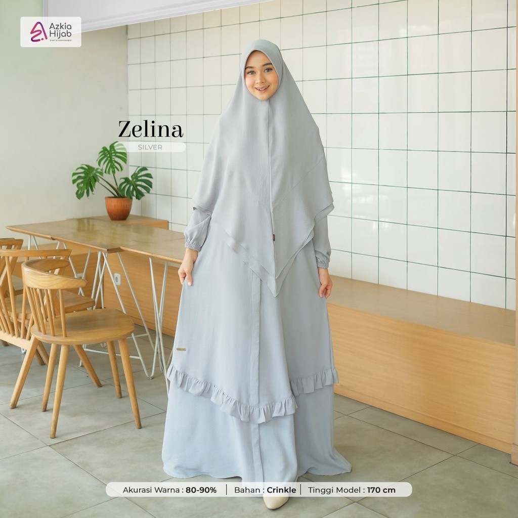 NEW PREMIUM DAILY HIJAB Gamis Crinkle Premium Zelina Size S sd XL Ori By Azkia hijab
