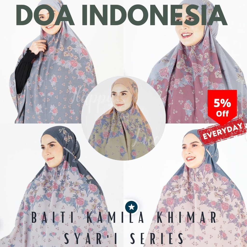 NEW PREMIUM DAILY HIJAB Promo DOA Khimar (Jilbab/Hijab Instan) - Baiti Kamila Syar'i Series - BUKAN