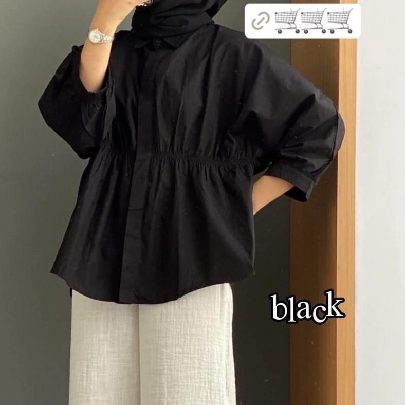 Promo Thr Alya Blouse Pololinen Polo Linen Wanita Muslimah Kemeja Panjang Btcsolo Termurah Paling Mu