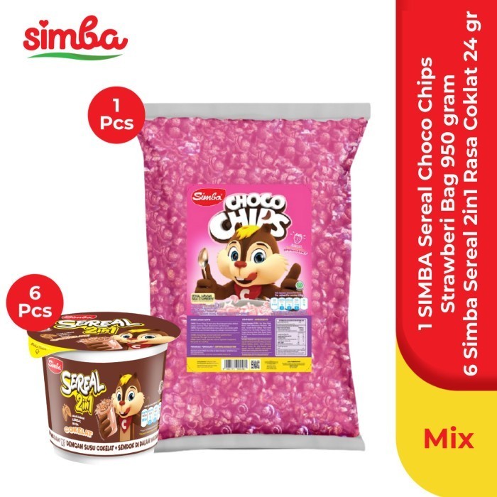 

TERPERCAYA Sereal Choco Chips Strawberry Bag 1kg & 6 Choco Chips 2in1 cokelat