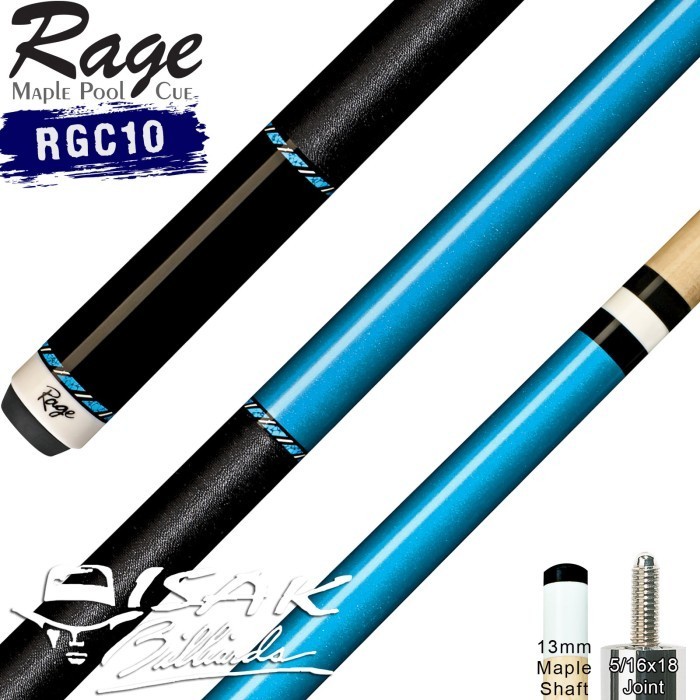 Rage RGC10 Pool Cue - 13 mm Maple Billiard Stick Stik Biliar Players