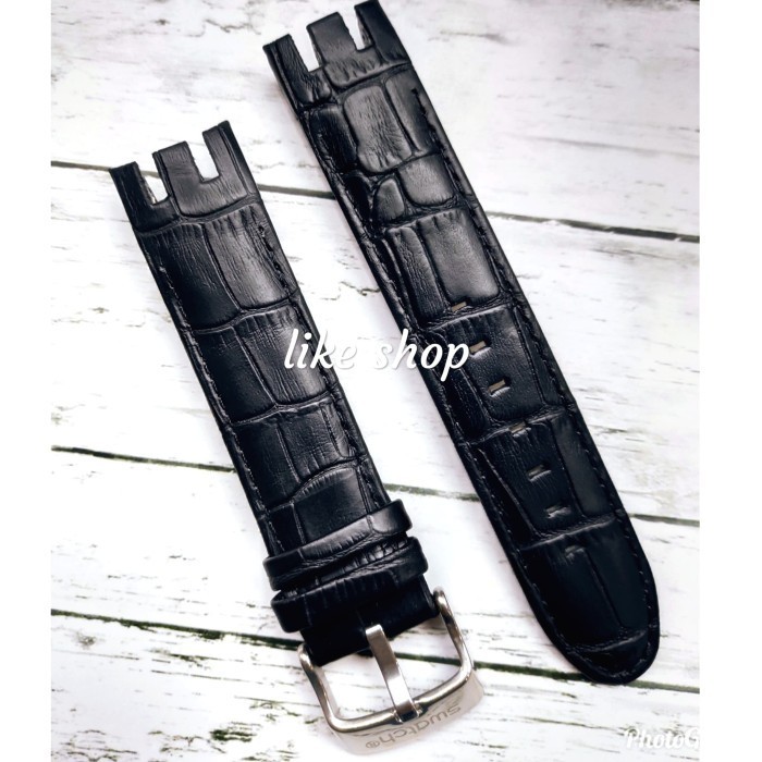 TALI STRAP JAM TANGAN SWATCH LEATHER KULIT CROCO