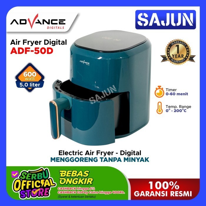 Advance Air Fryer Digital Adf50D Deep Fryer 5 Liter Adf-50D