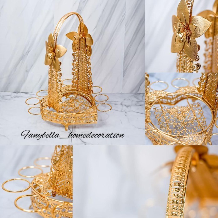 TEMPAT RAK AQUA MEWAH KERANJANG AIR GELAS EMAS SULTAN STAINLES