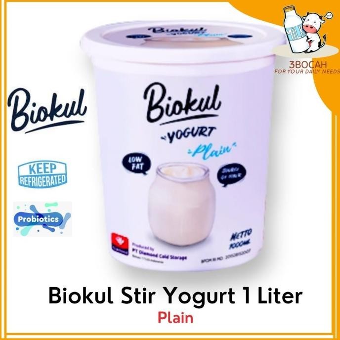 

Yogurt Biokul 1000Ml 1 Liter Stirred Plain Strawberry Blueberry Lowfat