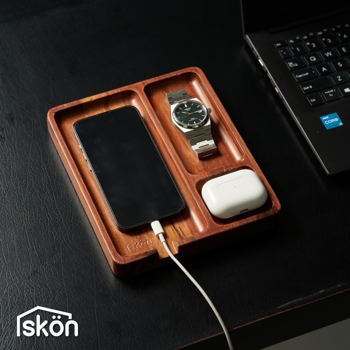 

Catchall Tray Premium Wood SKN Desk Organizer