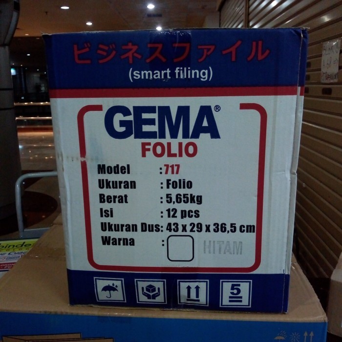 

Ordner GEMA 717 folio hitam isi 12 pc