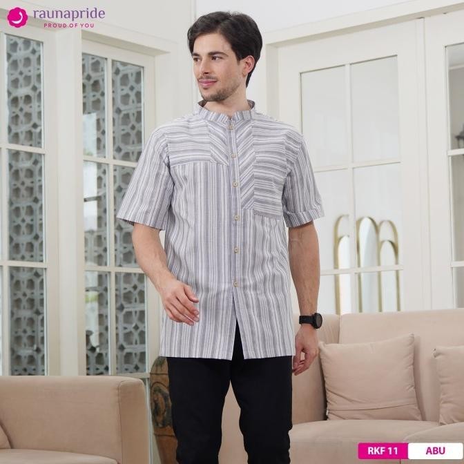 Rauna - Baju Muslim - Sarimbit - Koko Dewasa 11 Abu Terbaik