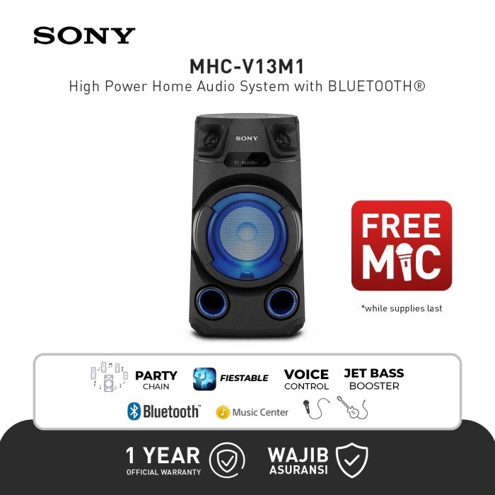 Sony Karaoke Bluetooth Speaker Hifi High Power Audio System Mhc-V13