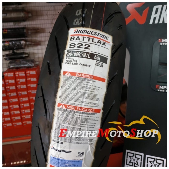 Ban Battlax S22 Ukuran 150 / 60 - 17 Ninja 250 Fi 250Rr R25 R15